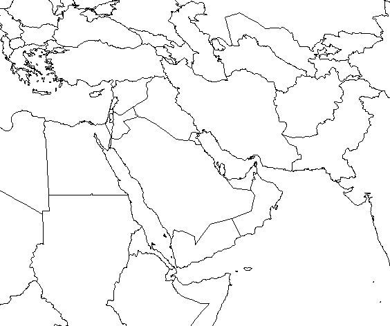 blank map of asia and middle east